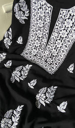 将图像加载到图库查看器中, Simran Women's Lakhnavi Handcrafted Modal Cotton Chikankari Unstitched Kurti Fabric - HONC0261085