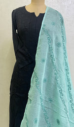 Load image into Gallery viewer, Women's Lucknowi Handcrafted Kota Cotton Chikankari Dupatta - HONC0120284