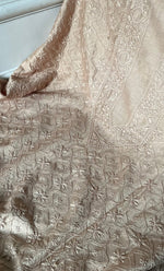 Load image into Gallery viewer, Lucknowi Handcrafted Chanderi Silk Chikankari Unstitched Men's Kurta Fabric - HONC0306347