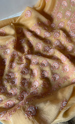 Load image into Gallery viewer, Women's Lakhnavi Handcrafted Mul Chanderi Unstitched Kurta And Dupatta Set - HONC0302234