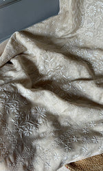 Load image into Gallery viewer, Women's Lakhnavi Handcrafted Munga Silk Semi - Stitched Chikankari Kurta And Dupatta Set- HONC0265423