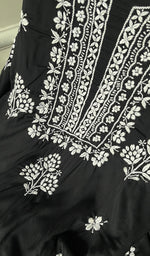 Load image into Gallery viewer, Women's Lakhnavi Handcrafted Modal Cotton Chikankari Unstitched Kurti Fabric - HONC0242110