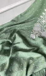 Load image into Gallery viewer, Women's Lakhnavi Handcrafted Mul Chanderi Unstitched Kurta And Dupatta Set- HONC0319681