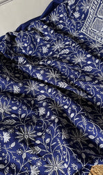 将图像加载到图库查看器中, Women's Lakhnavi Handcrafted Munga Silk Chikankari Kurta And Dupatta Set- HONC0273488