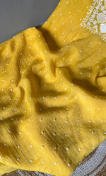 Load image into Gallery viewer, Jazba Women's Lakhnavi Handcrafted Mul Chanderi Unstitched Kurta And Dupatta Set- HONC0298592