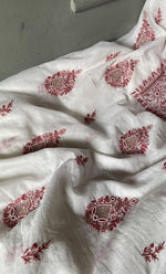 将图像加载到图库查看器中, Women's Lakhnavi Handcrafted Mul Chanderi Unstitched Kurta And Dupatta Set- HONC0295748