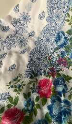 将图像加载到图库查看器中, Women's Lakhnavi Handcrafted Cotton Chikankari Unstitched Kurti Fabric - HONC0284327