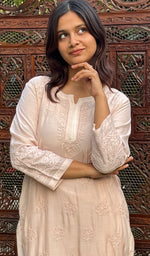 将图像加载到图库查看器中, Inaya Women's Lucknowi Handcrafted Muslin Chikankari Kurti - HONC0202274
