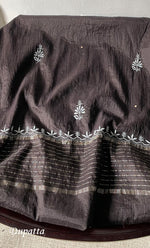 将图像加载到图库查看器中, Women's Lakhnavi Handcrafted Mul Chanderi Semi-Stitched Angrakha And Dupatta Set - HONC0281965