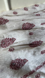 Load image into Gallery viewer, Women's Lakhnavi Handcrafted Mul Chanderi Semi -stitched Kurta And Dupatta Set - HONC0278065