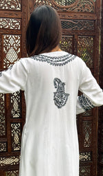 将图像加载到图库查看器中, Women's Lucknowi Handcrafted Modal Cotton Chikankari Kurti - HONC0272659