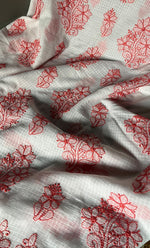 Load image into Gallery viewer, Women's Lakhnavi Handcrafted Kota Cotton Chikankari Unstitched Kurti Fabric - HONC0239921