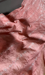 Load image into Gallery viewer, Women's Lakhnavi Handcrafted Chanderi Silk Semi - Stitched Anarkali And Dupatta Set - HONC0273152