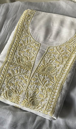 Load image into Gallery viewer, Ashima Women's Lucknowi Handcrafted Muslin Chikankari Unstitched Suit Material - HONC0243931
