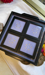Load image into Gallery viewer, Chikankari Tray with Four Coasters - HONC0295533