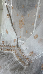 Load image into Gallery viewer, Women's Lakhnavi Handcrafted Mul Chanderi Semi - Stitchd Kurta And Dupatta Set - HONC0322122