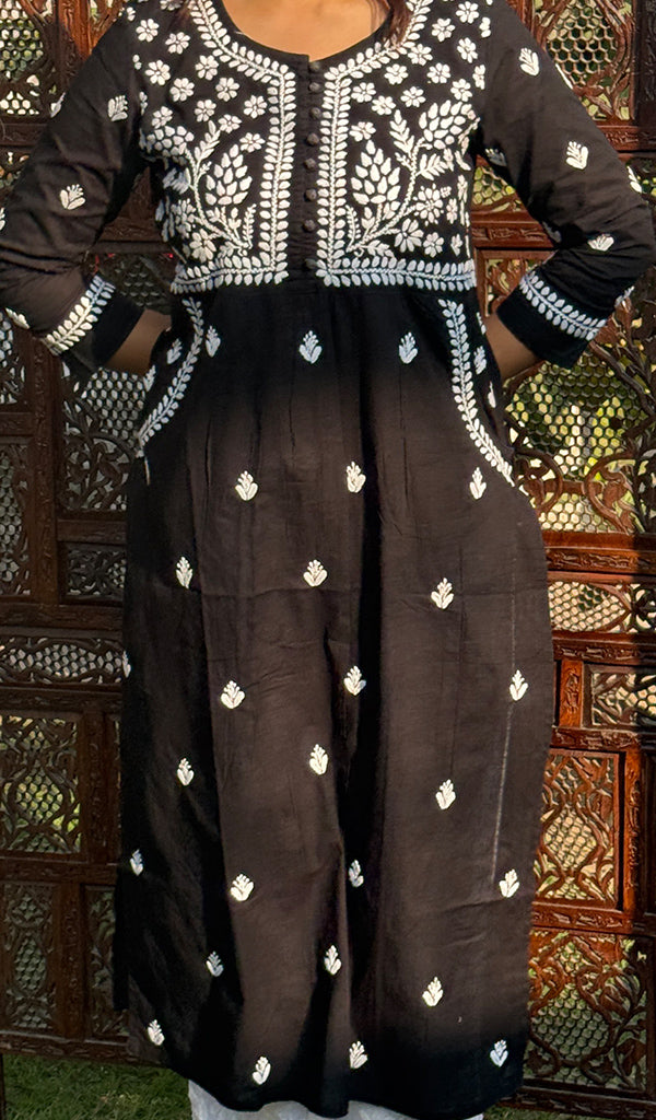 Women's Lakhnavi Handcrafted Cotton Chikankari Kurti - HONC0268636