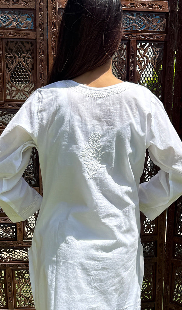 Women's Lucknowi Handcrafted Cotton Chikankari Kurti - HONC0160302