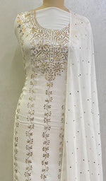 Load image into Gallery viewer, Women's Lucknowi Handcrafted Viscose Georgette Chikankari Kurta And Dupatta Set - HONC0144589