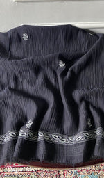Load image into Gallery viewer, Women's Lakhnavi Handcrafted Mul Chanderi Unstitched Chikankari Full Suit Material - HONC0374241