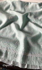 将图像加载到图库查看器中, Women's Lakhnavi Handcrafted Unstitchd Mul Chanderi Kurta And Dupatta Set - HONC0329031