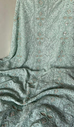 Load image into Gallery viewer, Women's Lakhnavi Handcrafted Viscose Georgette Unstitched Chikankari Full Suit Material - HONC0267300