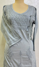 Load image into Gallery viewer, Women's Lucknowi Handcrafted Mul Cotton Chikankari Angrakha- HONC0155834
