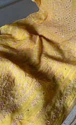 Load image into Gallery viewer, Women's Lakhnavi Handcrafted Mul Chanderi Semi - Stitched Anarkali And Dupatta Set - HONC0296488