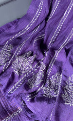 Load image into Gallery viewer, Women's Lakhnavi Handcrafted Mul Chanderi Chikankari Kurta, Dupatta ,Matching Slip And Pant Set - HONC0249449