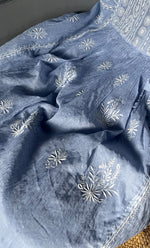 Load image into Gallery viewer, Women's Lakhnavi Handcrafted Mul Chanderi Semi - Stitched Kurta And Dupatta Set - HONC0304299