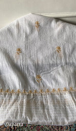 Load image into Gallery viewer, Women's Lakhnavi Handcrafted Mul Chanderi Semi - stitched Angrakha And Dupatta Set - HONC0300848