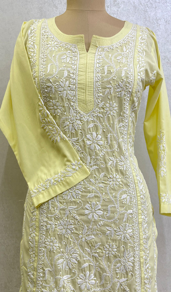 Iqra Women's Lucknowi Handcrafted Cotton Chikankari Kurti - HONC0164282