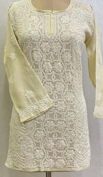 将图像加载到图库查看器中, Samira Women's Lucknowi Handcrafted Cotton Chikankari Top - HONC0165187