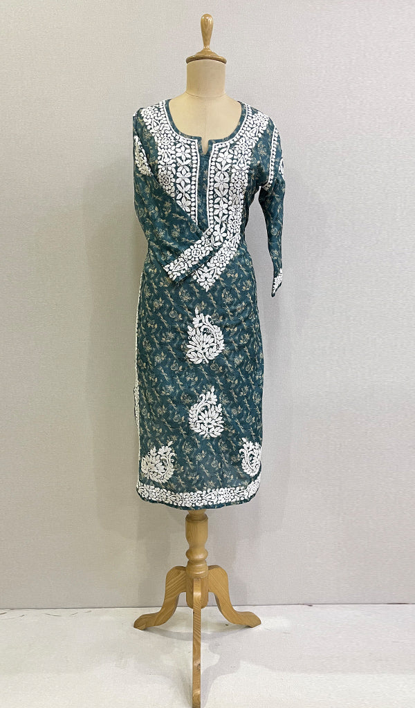 Aisha Women's Lucknowi Handcrafted Muslin Chikankari Kurti - HONC0174574