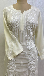 Load image into Gallery viewer, Anum Women's Lucknowi Handcrafted Modal Cotton Chikankari Kurti - HONC0168186