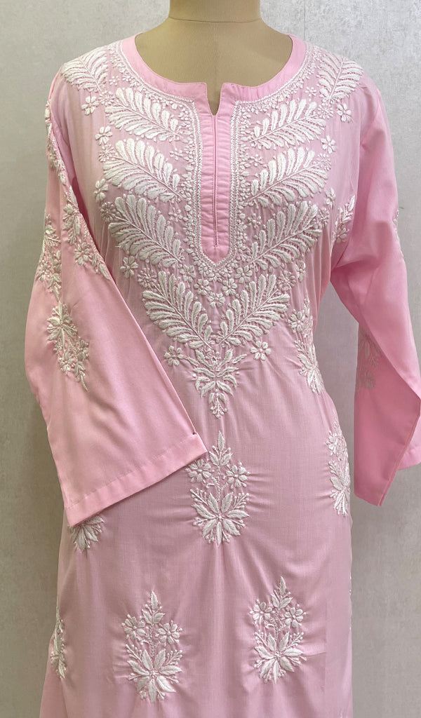 Aarzu Women's Lucknowi Handcrafted Cotton Chikankari Kurti-HONC0101573