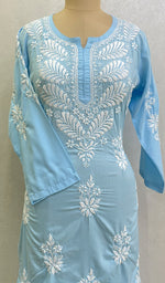Load image into Gallery viewer, Aarzu Women's Lucknowi Handcrafted Cotton Chikankari Kurti- HONC0148322