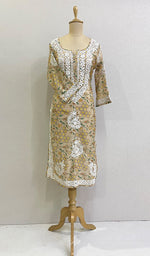 Load image into Gallery viewer, Aisha Women&#39;s Lucknowi Handcrafted Cotton Chikankari Kurti - HONC0174541

