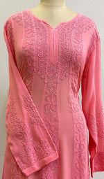 将图像加载到图库查看器中, Jaiba Women's Lakhnavi Handcrafted Viscose Georgette Chikankari Anarkali - HONC0143407