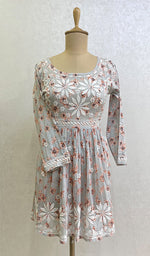 将图像加载到图库查看器中, Rehnuma Women's Lakhnavi Handcrafted Printed Mulmul Cotton Chikankari Top - HONC0162235