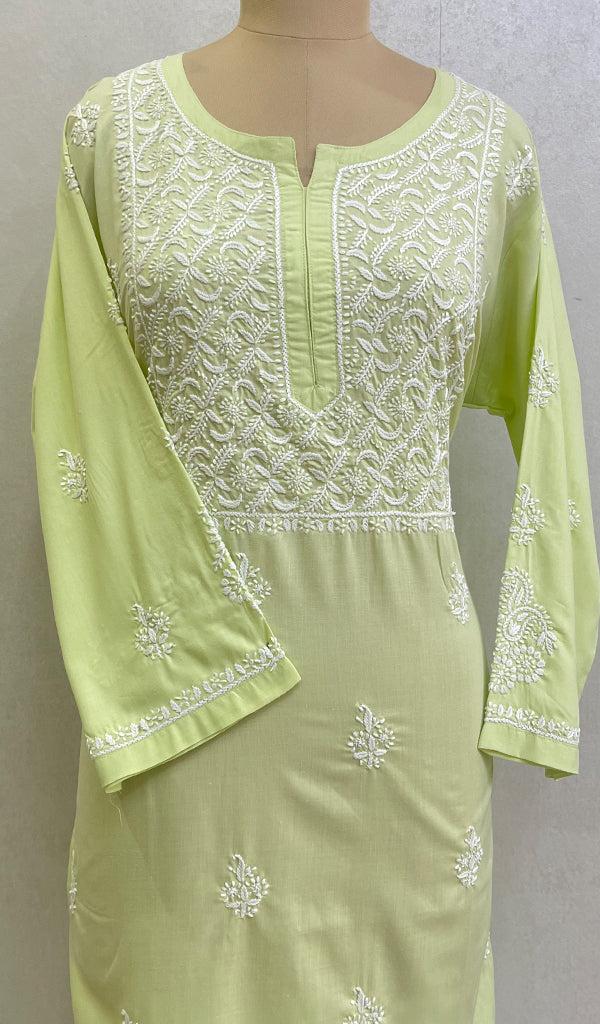 Gulnaaz Women's Lucknowi Handcrafted Cotton Chikankari Kurti-HONC0161264