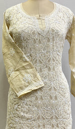 将图像加载到图库查看器中, Women's Lucknowi Handcrafted  Cotton Chikankari Top - HONC0165269