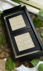 Load image into Gallery viewer, Handcrafted Chikankari Tray with Two Coasters – Wooden Frame - HONC0313535