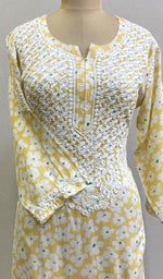 Load image into Gallery viewer, Women's Lucknowi Handcrafted Modal Cotton Chikankari Kurti - HONC0166547