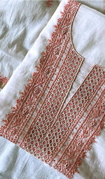 Load image into Gallery viewer, Gulnaz Women's Lakhnavi Handcrafted Mul Chanderi Kurta And Dupatta Set - HONC0248428