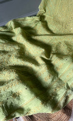将图像加载到图库查看器中, Women's Lakhnavi Handcrafted Mul Chanderi Semi - Stitched Anarkali And Dupatta Set - HONC0280984