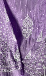 Load image into Gallery viewer, Tripty Women's Lakhnavi Handcrafted Mul Chanderi Semi - Stitched Anarkali And Dupatta Set - HONC0354845