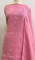 将图像加载到图库查看器中, Women's Lakhnavi Handcrafted Chanderi Silk Chikankari Full Suit Material - HONC0173440