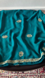 Load image into Gallery viewer, Women's Lakhnavi Handcrafted Pure Silk Georgette Chikankari Kurta And Dupatta Set - HONC0346865