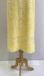 将图像加载到图库查看器中, Women's Lakhnavi Handcrafted Viscose Georgette Chikankari Unstitched Kurti Fabric - HONC0206903